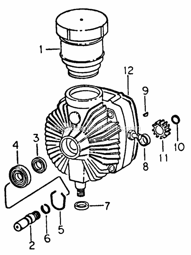 Hydrostatic Transmission Diagram and Parts List for 282 133-282-399, 132-282-100, 134-282-100, 133-28 Cub Cadet Lawn Mower